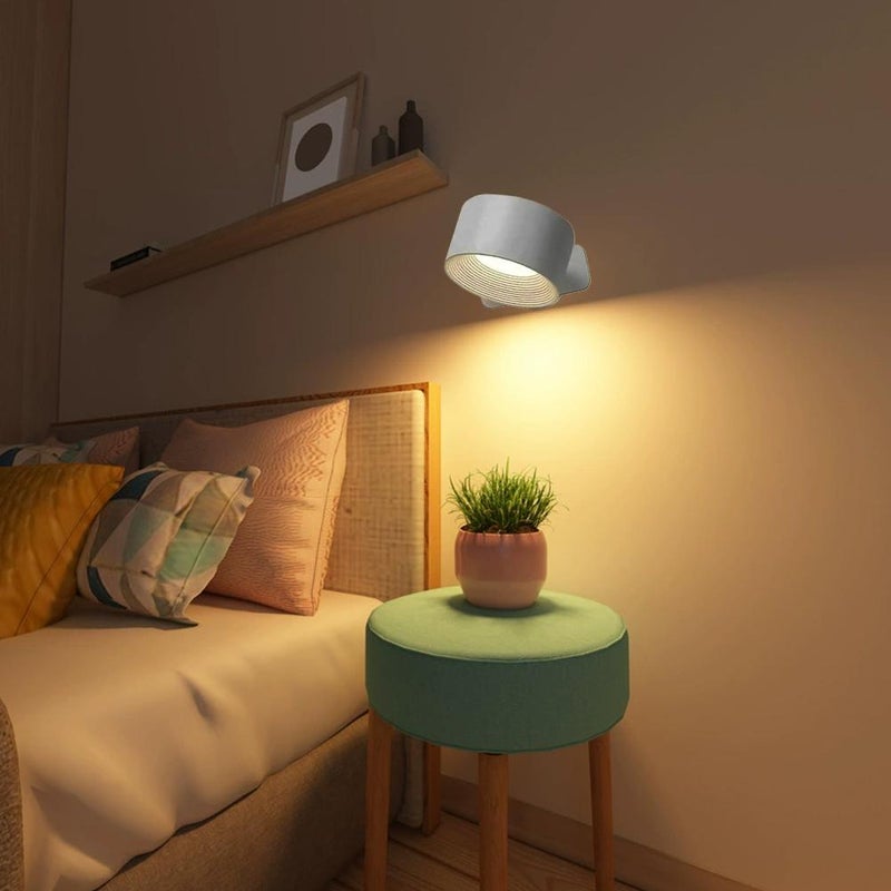 LED Sconces, Wall Lamps,Rechargeable Infinity Wall Lamps with Remote Control, 3 Color Temperatures & Dimmable, 360° Rotatable Cordless Magnetic Sconces for Bedroom, Hallway - Image 4